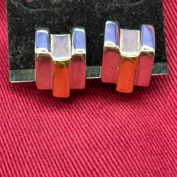 Givenchy VTG Two-Tone Silver/Gold-Tone Clip-On Earrings - Picture 9 of 15